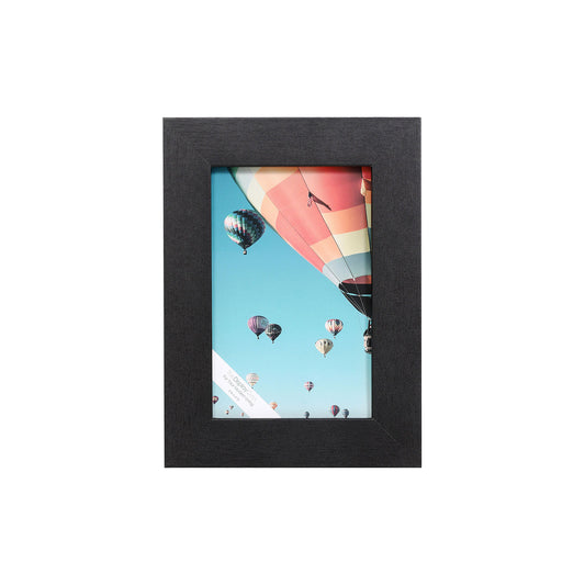 4" x 6" Matte Black MDF Wood Picture Frame with Tempered Glass