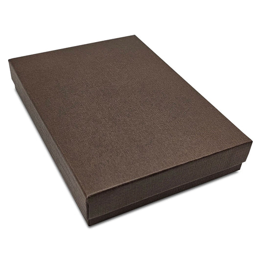 5" x 4" x 1" Brown Linen Pattern Cotton Filled Paper Box