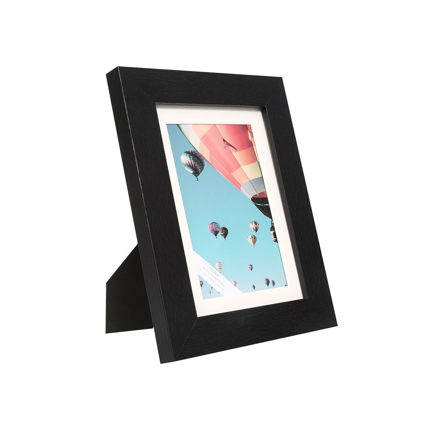 5" x 7" Black MDF Wood Picture Frame with Tempered Glass, 4" x 6" Matted