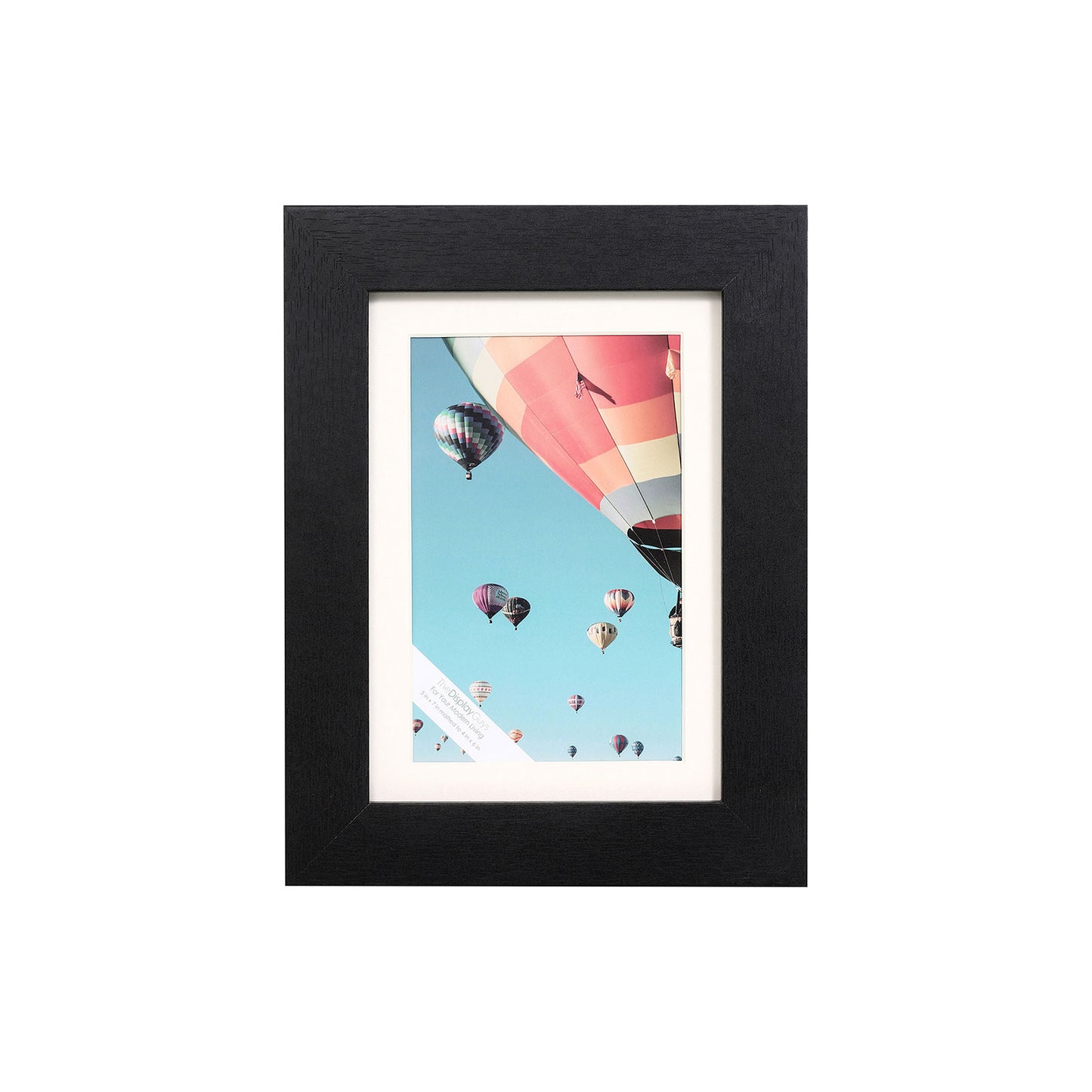 5" x 7" Black MDF Wood Picture Frame with Tempered Glass, 4" x 6" Matted