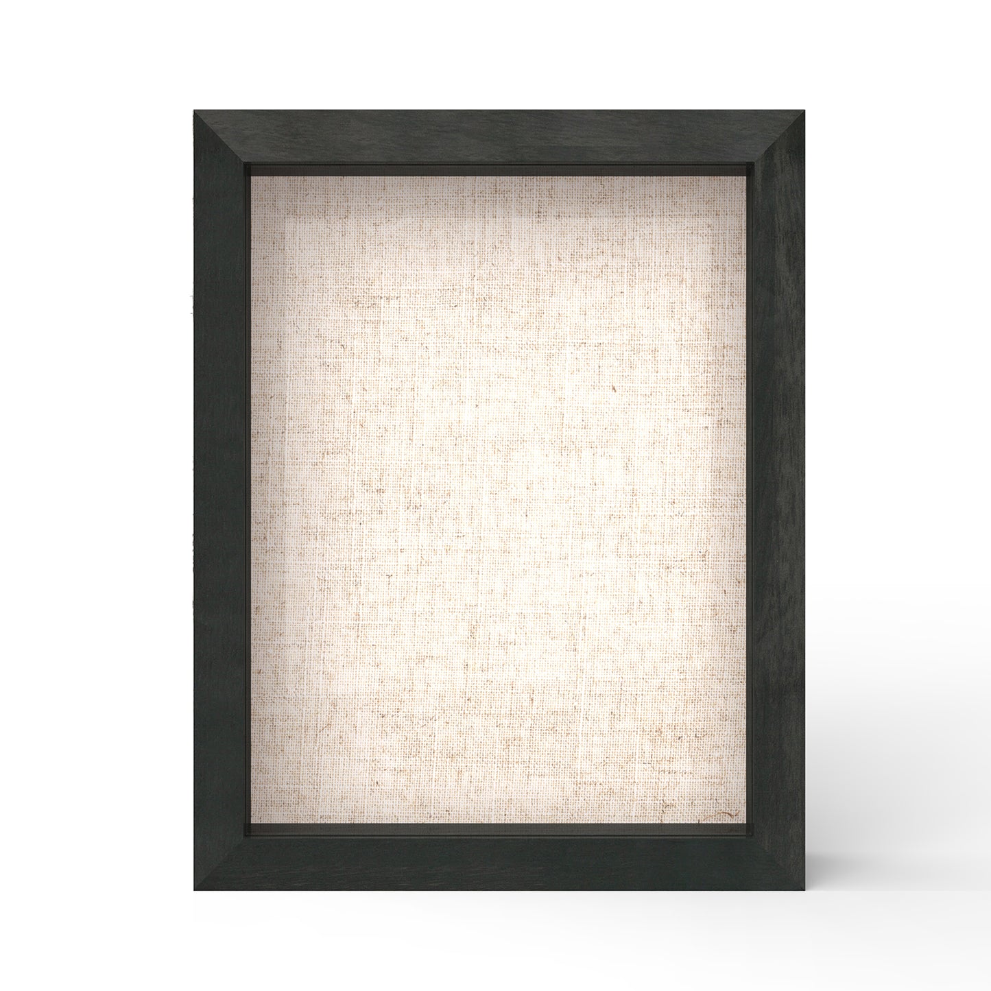 8 1/2" x 11" Black Woodgrain MDF Wood Linen Backboard Shadow Box Frame