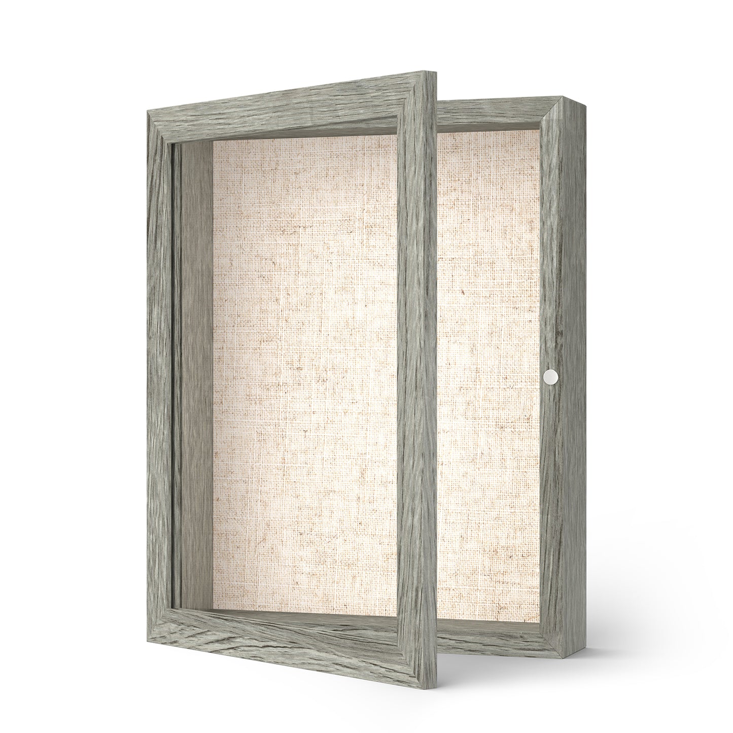 8 1/2" x 11" Gray Woodgrain MDF Wood Linen Backboard Shadow Box Frame