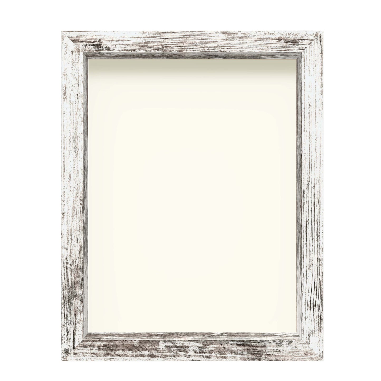 8 1/2" x 11" White Driftwood Finish MDF Wood Shadow Box Frame