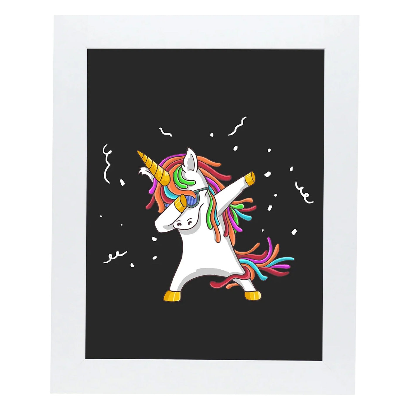 8.5" x 11" White MDF Wood Kids Art Picture Frame with Elastic Straps