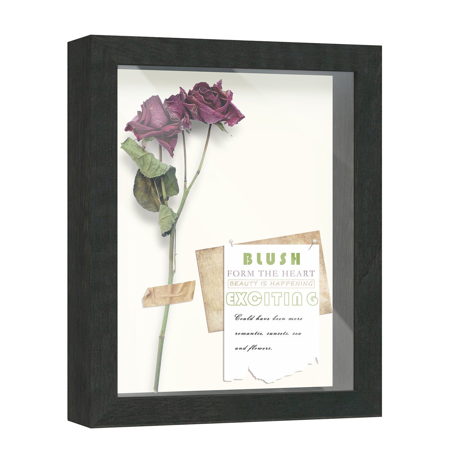 8" x 10" Black Driftwood Finish MDF Wood Shadow Box Frame