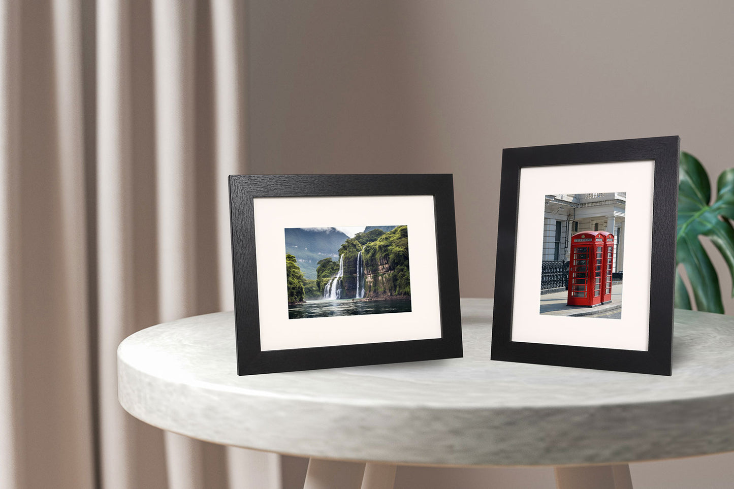 8" x 10" Black MDF Wood 4 Pack Picture Frames with Tempered Glass, 5" x 7" Matted