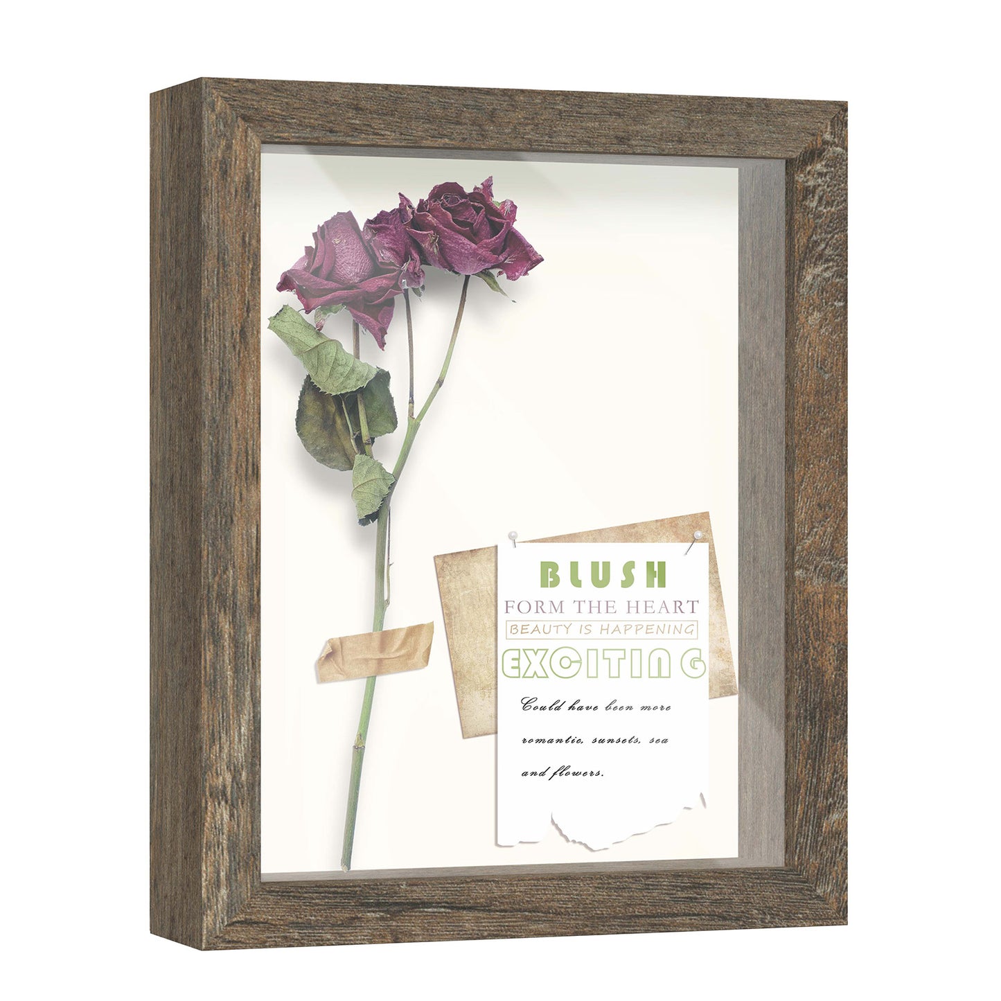 8" x 10" Brown Driftwood Finish MDF Wood Shadow Box Frame