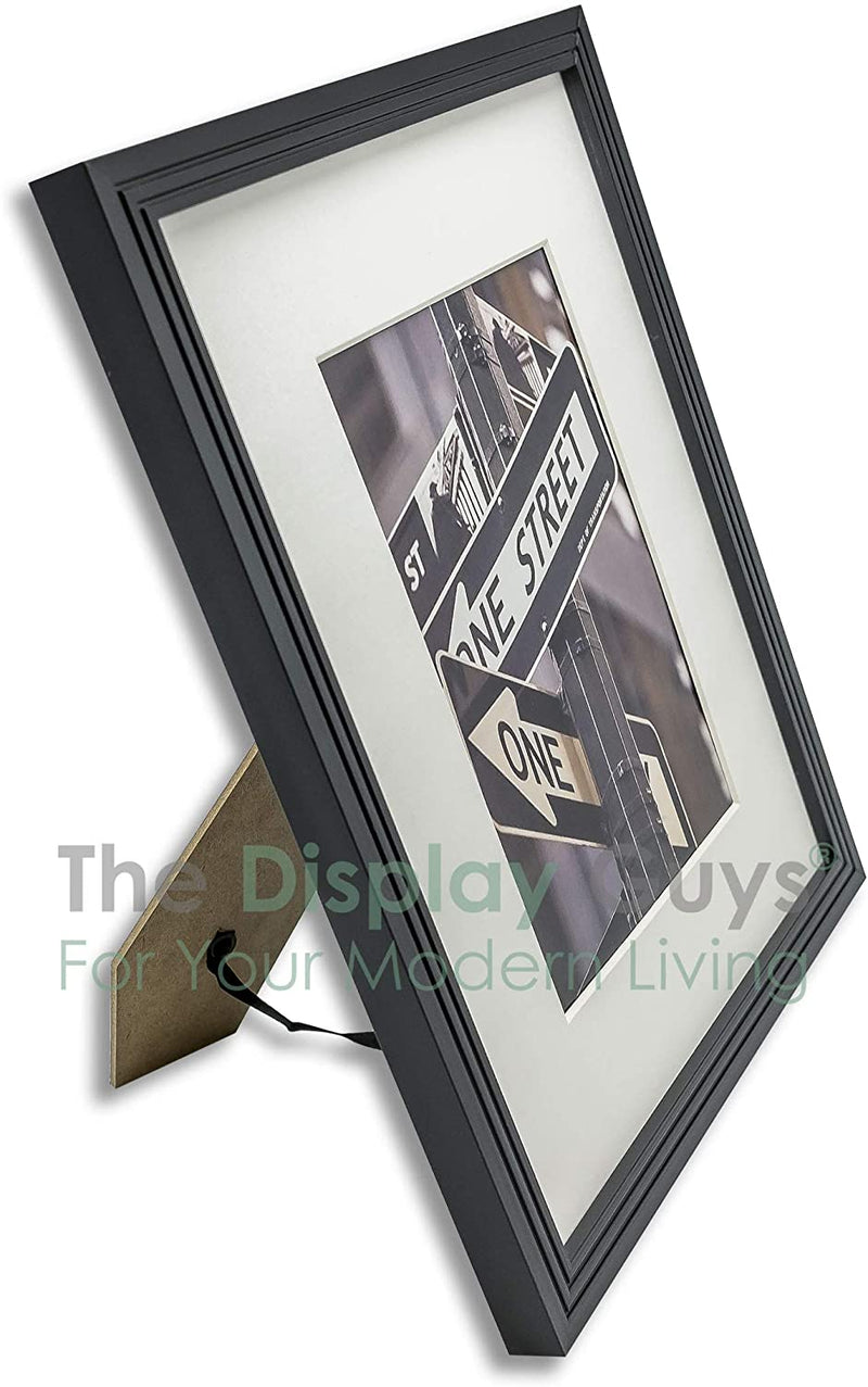 (24-Pack) 8" x 10" Glossy Black Art Deco Picture Frames, 5" x 7" Matted