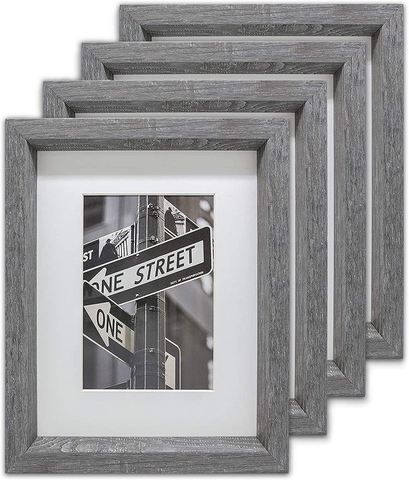 (12-Pack) 8" x 10" Grey Walnut Wood Finish Multipack Picture Frames, 5" x 7" Matted