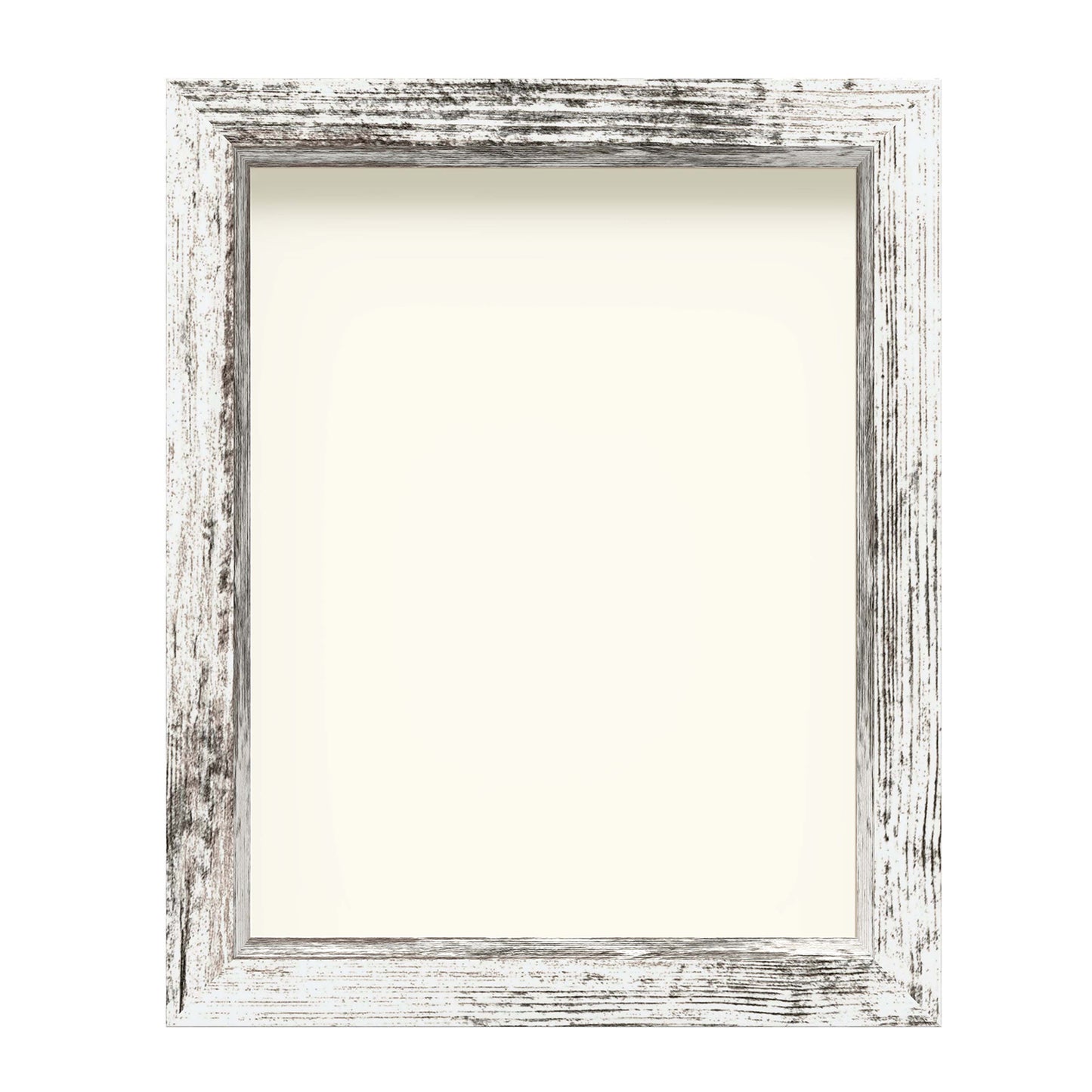 8" x 10" White Driftwood Finish MDF Wood Shadow Box Frame