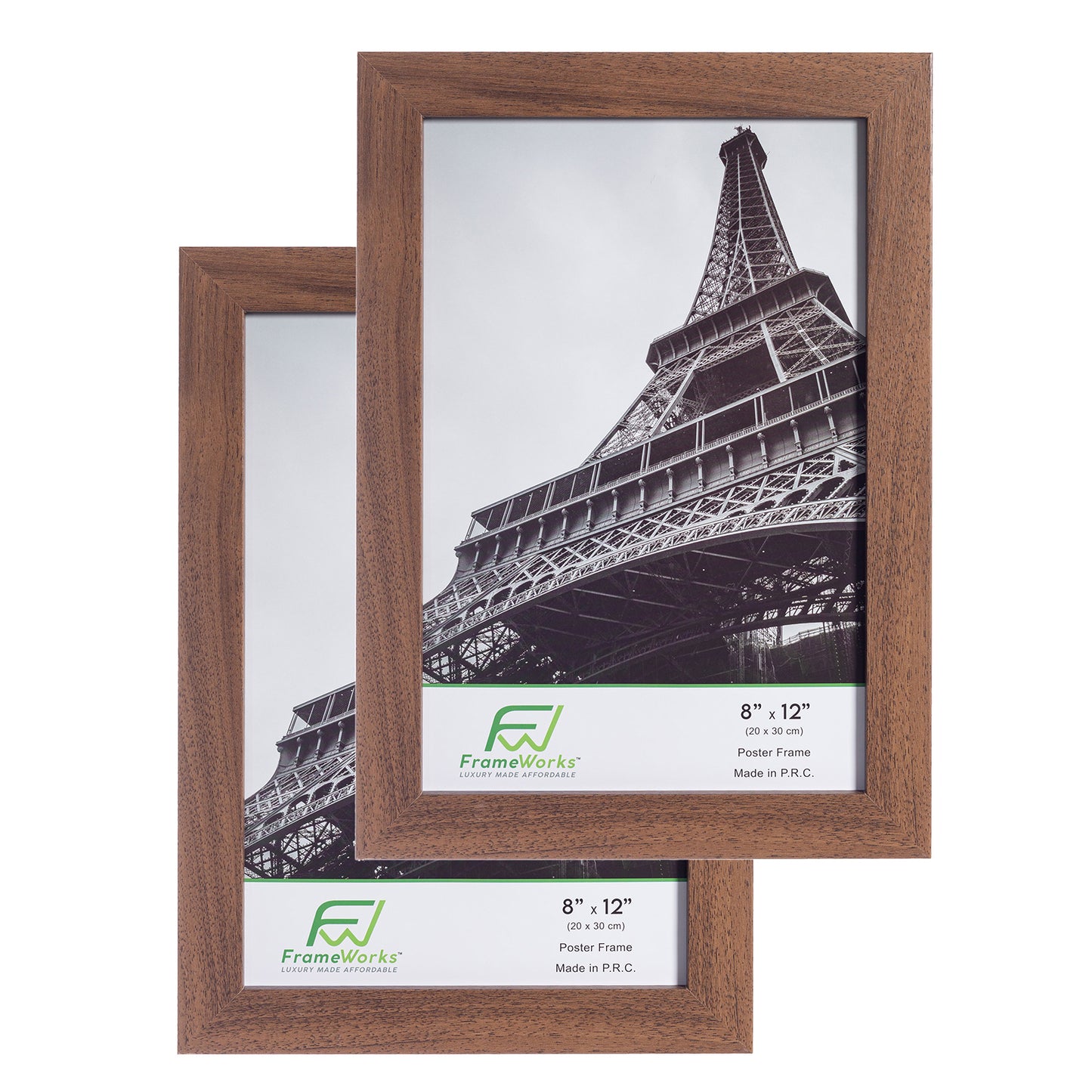 8" x 12" Dark Oak MDF Wood Multi-Pack Back-Loading Poster Frames