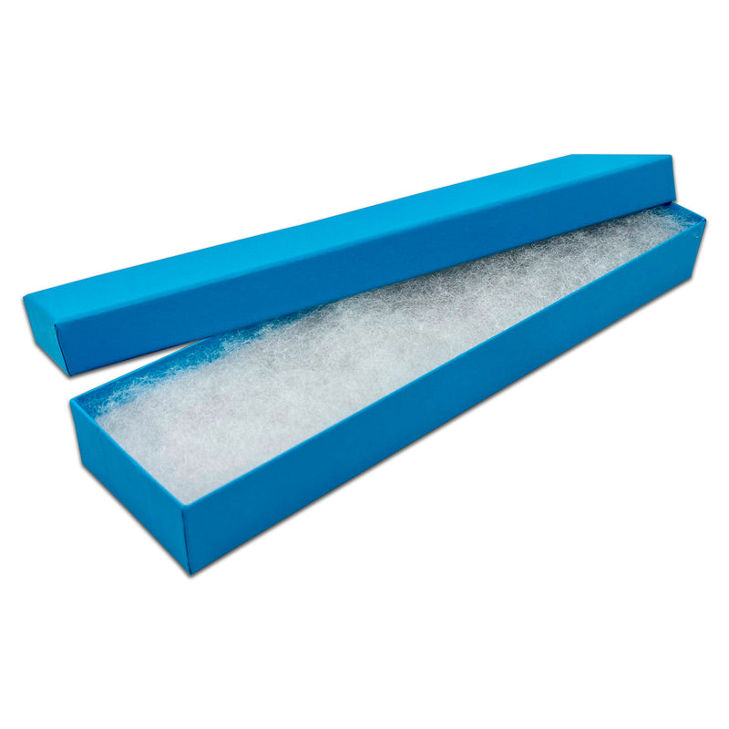 8" x 2" x 1" Azure Blue Cotton Filled Box (25-Pack)