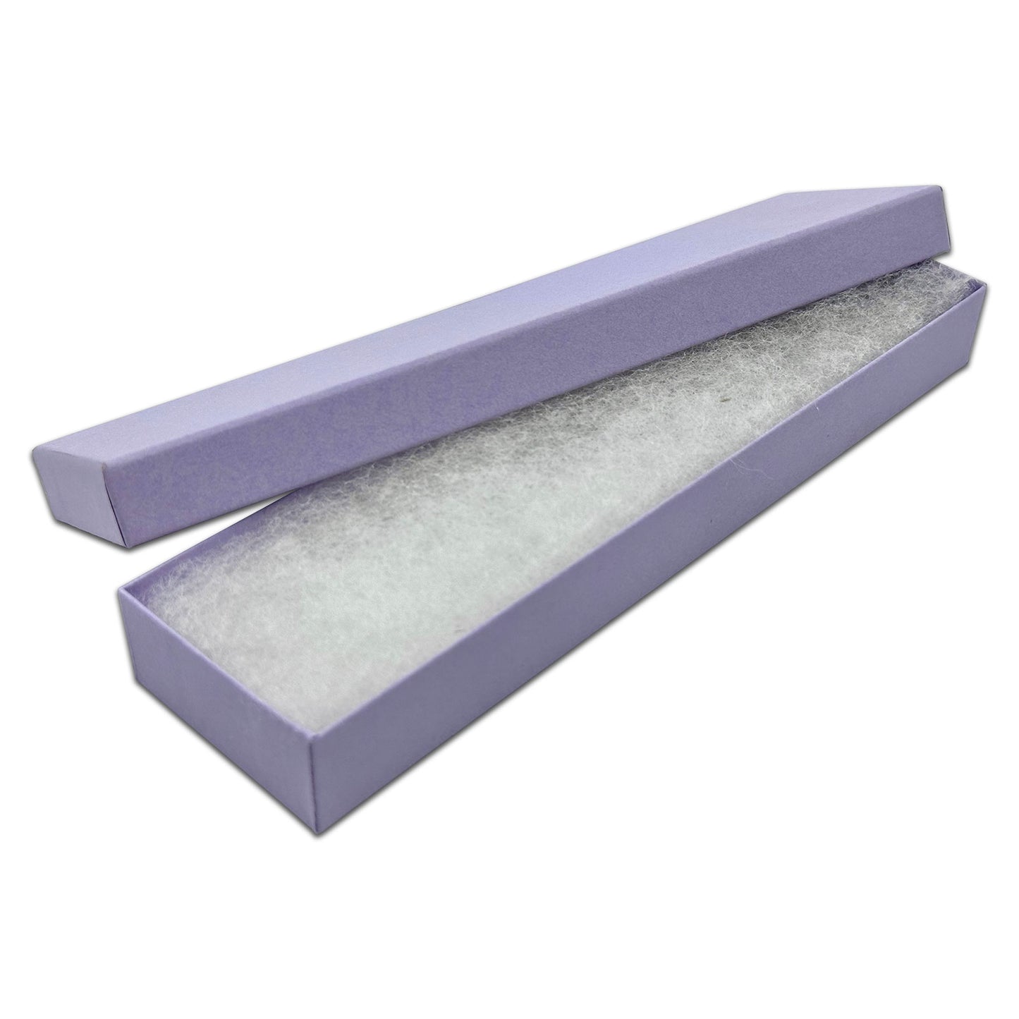 8" x 2" x 1" Light Lavender Cotton Filled Box (25-Pack)