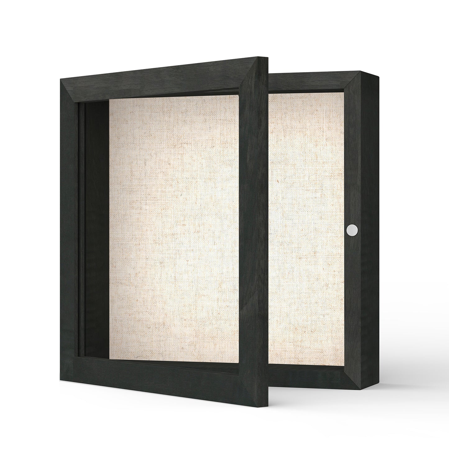 8" x 8" Black Woodgrain MDF Wood Linen Backboard Shadow Box Frame