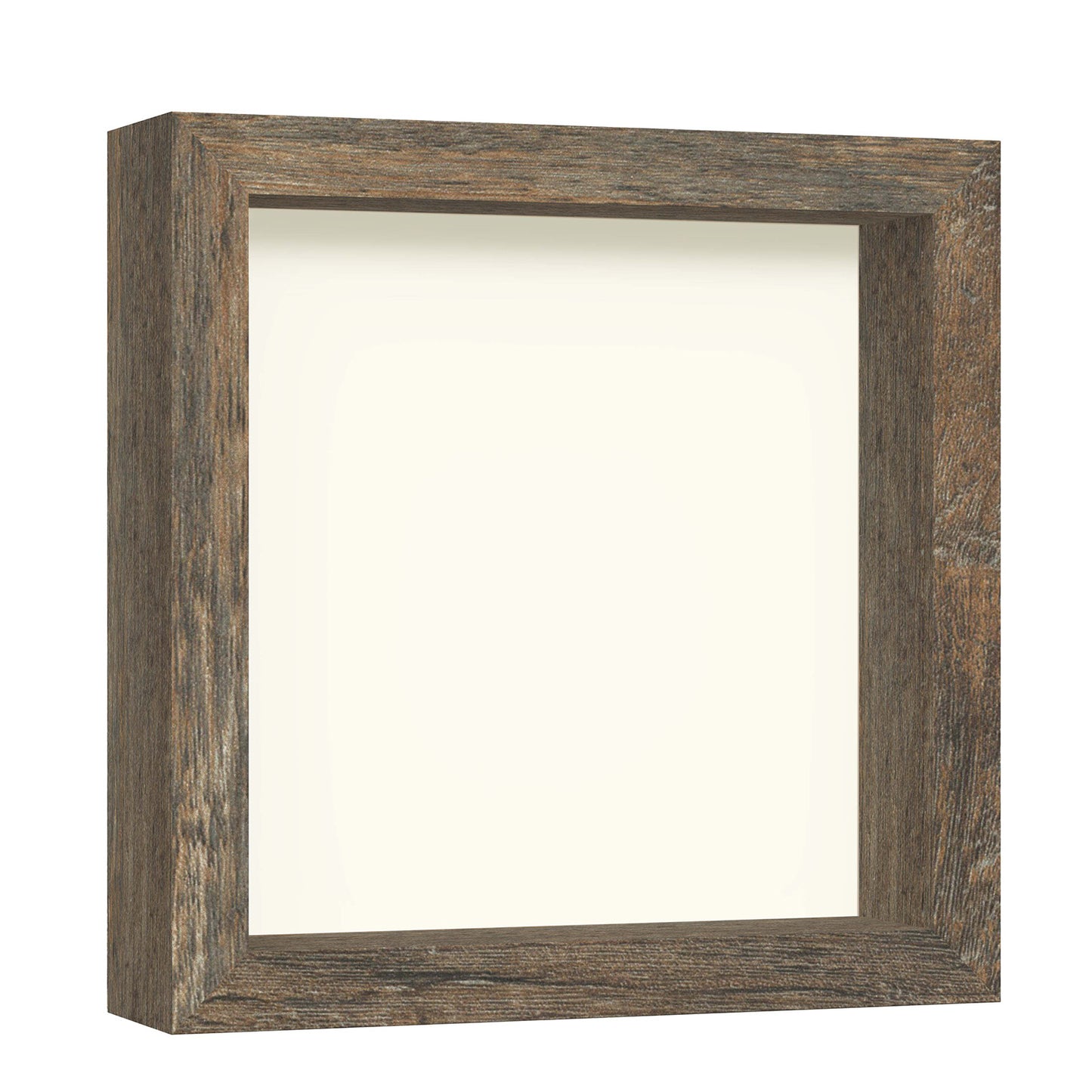 8" x 8" Brown Driftwood Finish MDF Wood Shadow Box Frame