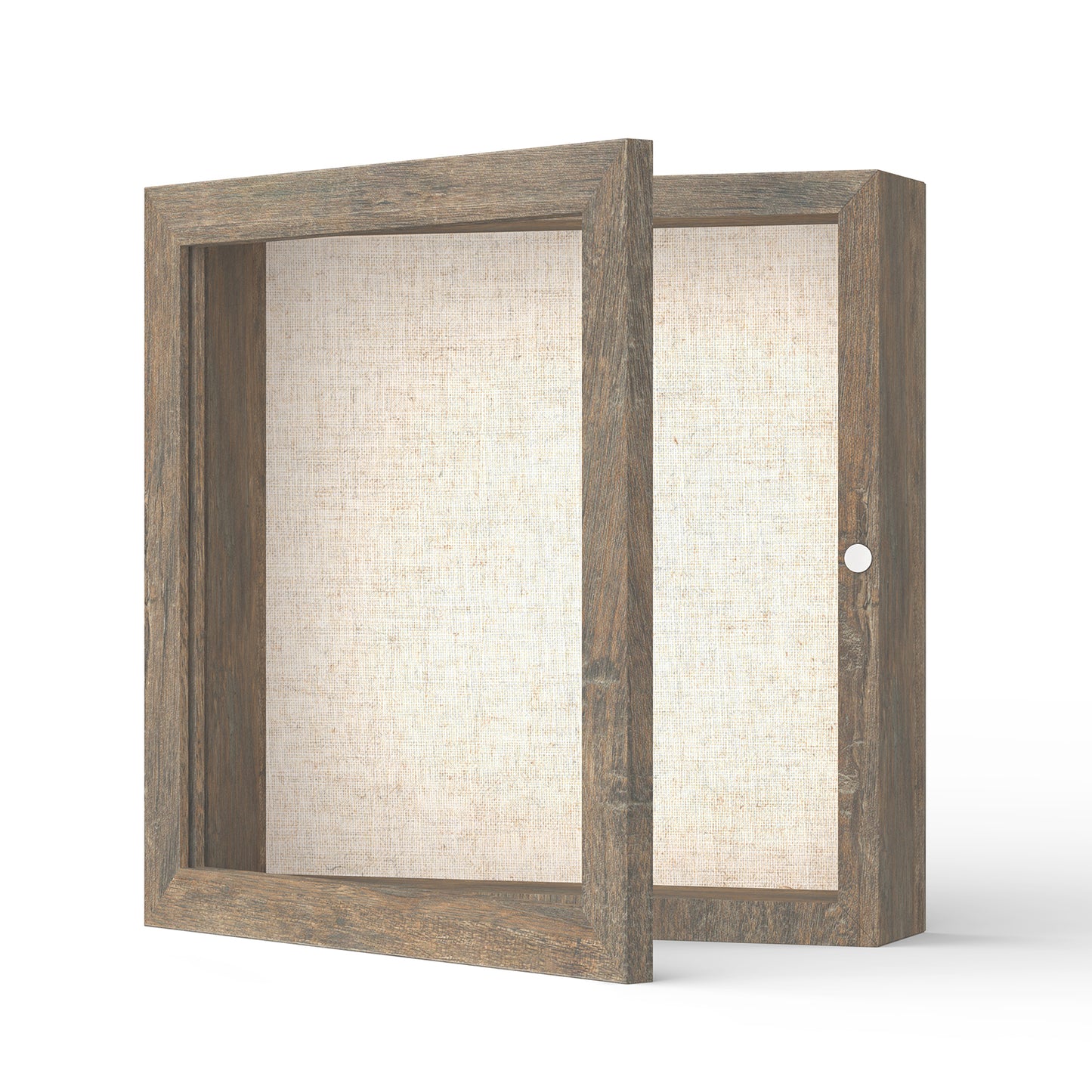 8" x 8" Brown Woodgrain MDF Wood Linen Backboard Shadow Box Frame