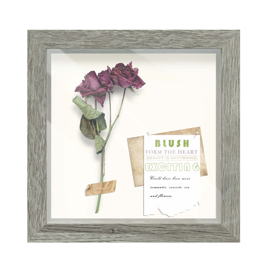 8" x 8" Gray Driftwood Finish MDF Wood Shadow Box Frame