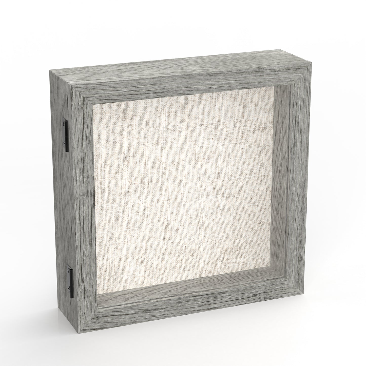 8" x 8" Gray Woodgrain MDF Wood Linen Backboard Shadow Box Frame