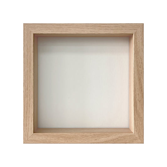8" x 8” Natural Oak MDF Wood Shadow Box Frame