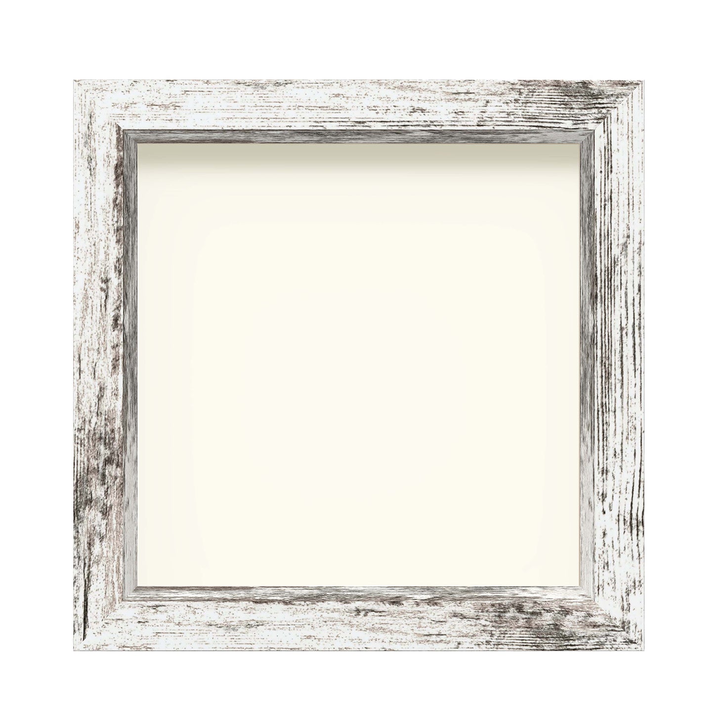 8" x 8" White Driftwood Finish MDF Wood Shadow Box Frame