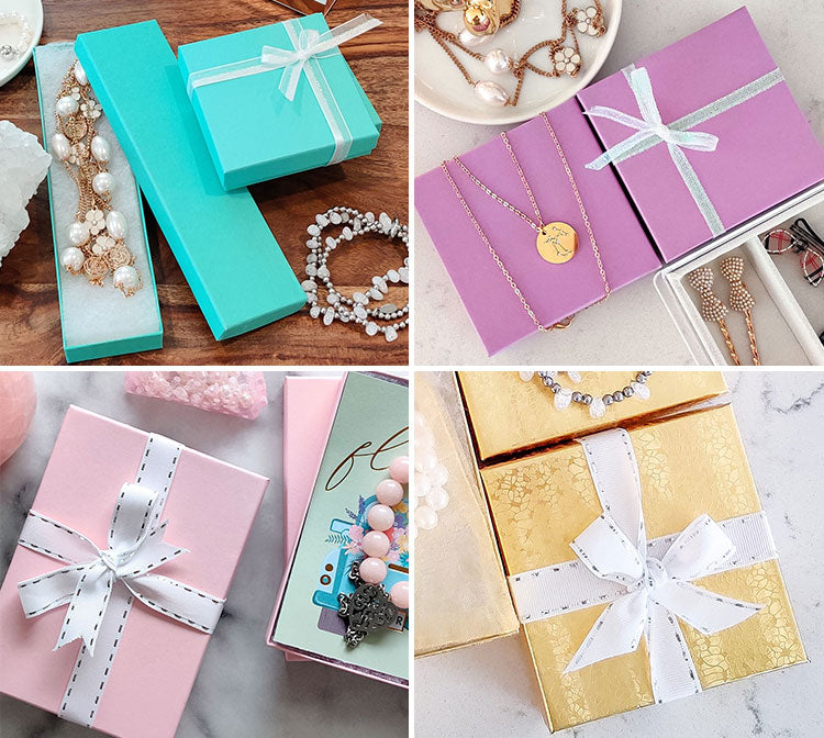 100 gift Boxes Bulk- Premium outlet Swirl White Cotton Jewelry Display Packaging Gift Boxes 1-3/4