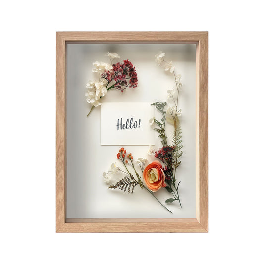 12" x 16” Natural Oak MDF Wood Shadow Box Frame