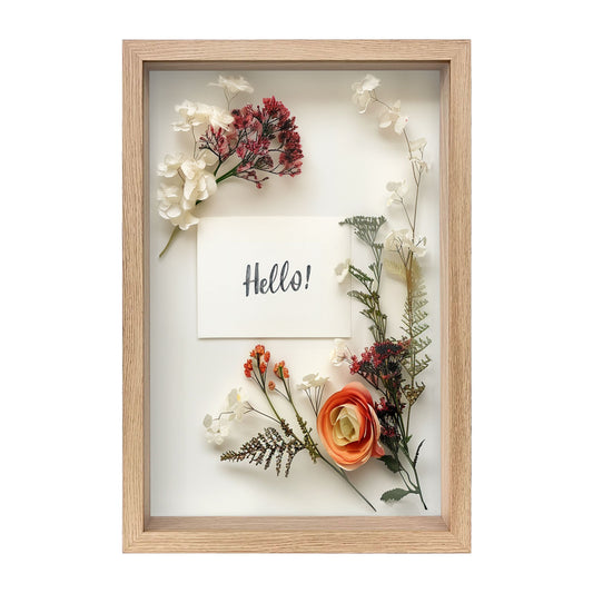 12" x 18” Natural Oak MDF Wood Shadow Box Frame