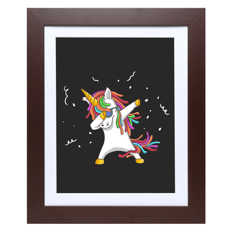 10" x 12.5" Mahogany MDF Wood Kids Art Picture Frame with Elastic Straps