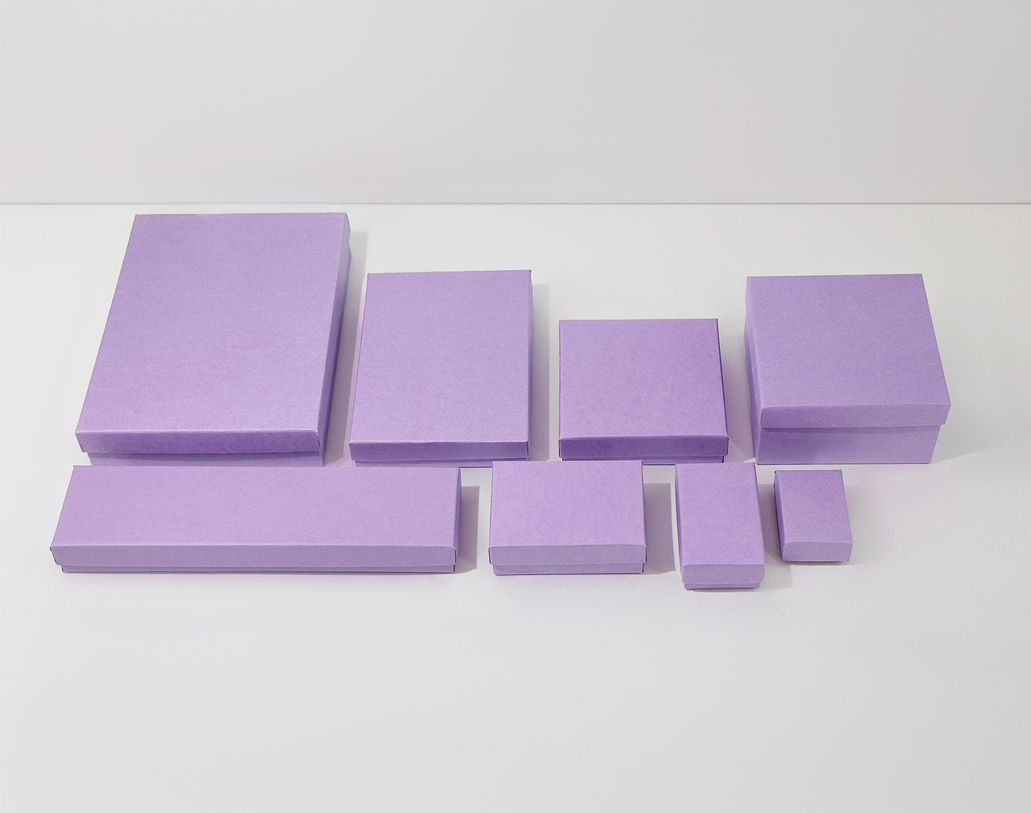 2 1/8" x 1 5/8" x 3/4" Matte Purple Cotton Filled Paper Box