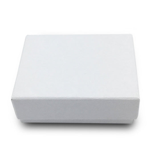 1 7/8" x 1 1/4" x 5/8" White Swirl Cotton Filled Paper Box