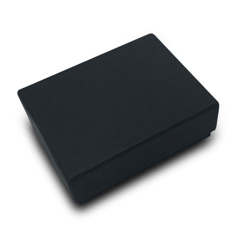 1 7/8" x 1 1/4" x 5/8" Matte Black Cotton Filled Paper Box