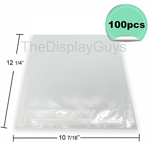 10 7/16” x 12 1/4" Clear Self Adhesive Plastic Bags for 10" x 12" Photos