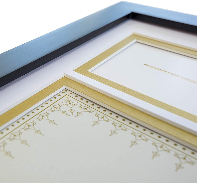 10" x 20" Document Shadow Box Solid Pine Wood Frame for 8 1/2" x 11" Diploma