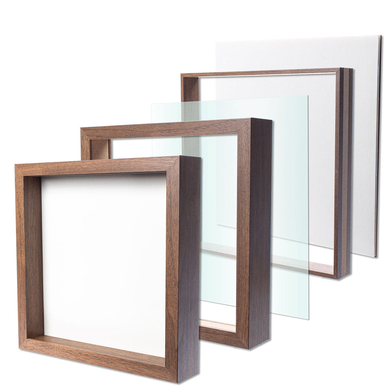 11" x 11” Dark Oak Wood Shadow Box Frame
