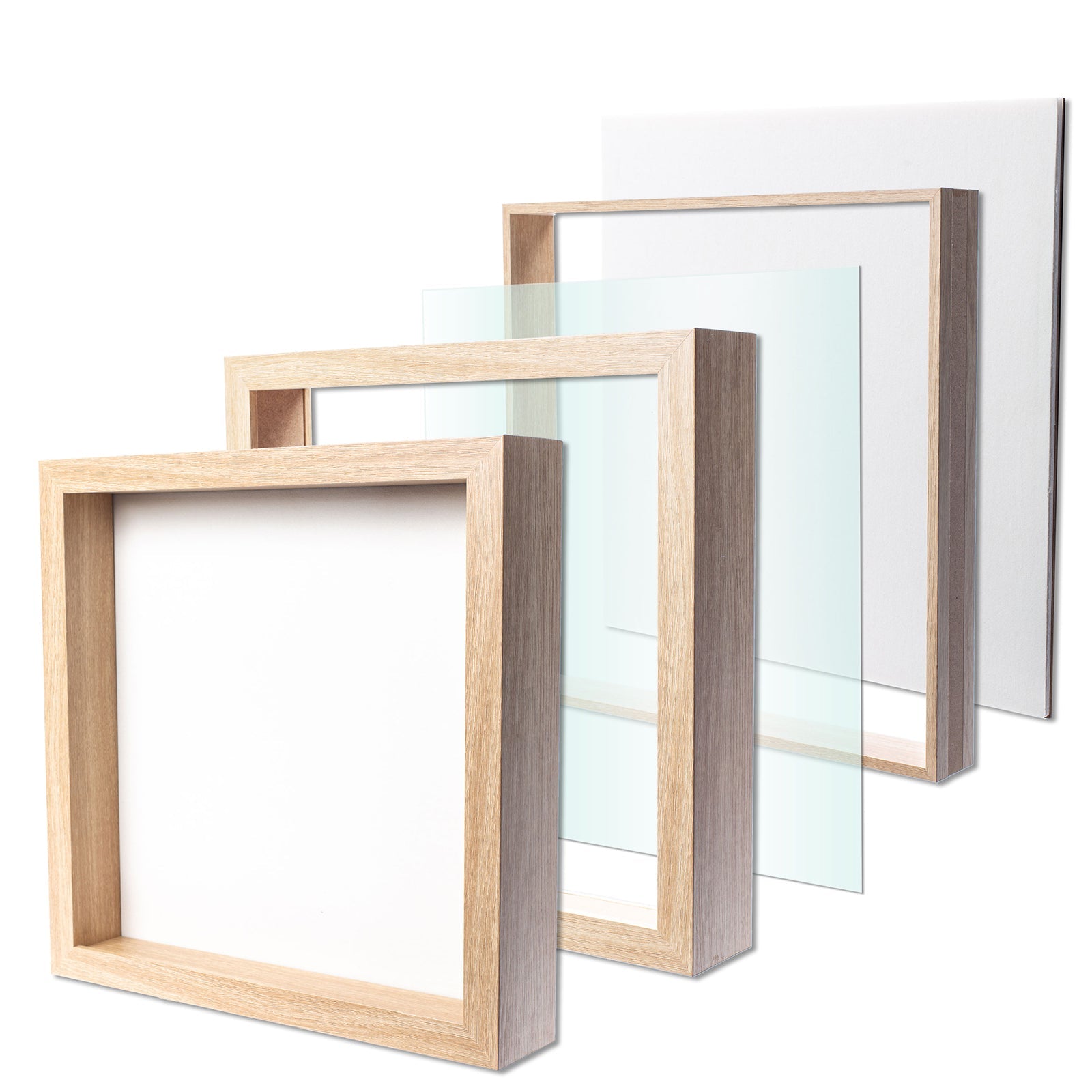 11" x 11” Natural Oak Wood Shadow Box Frame