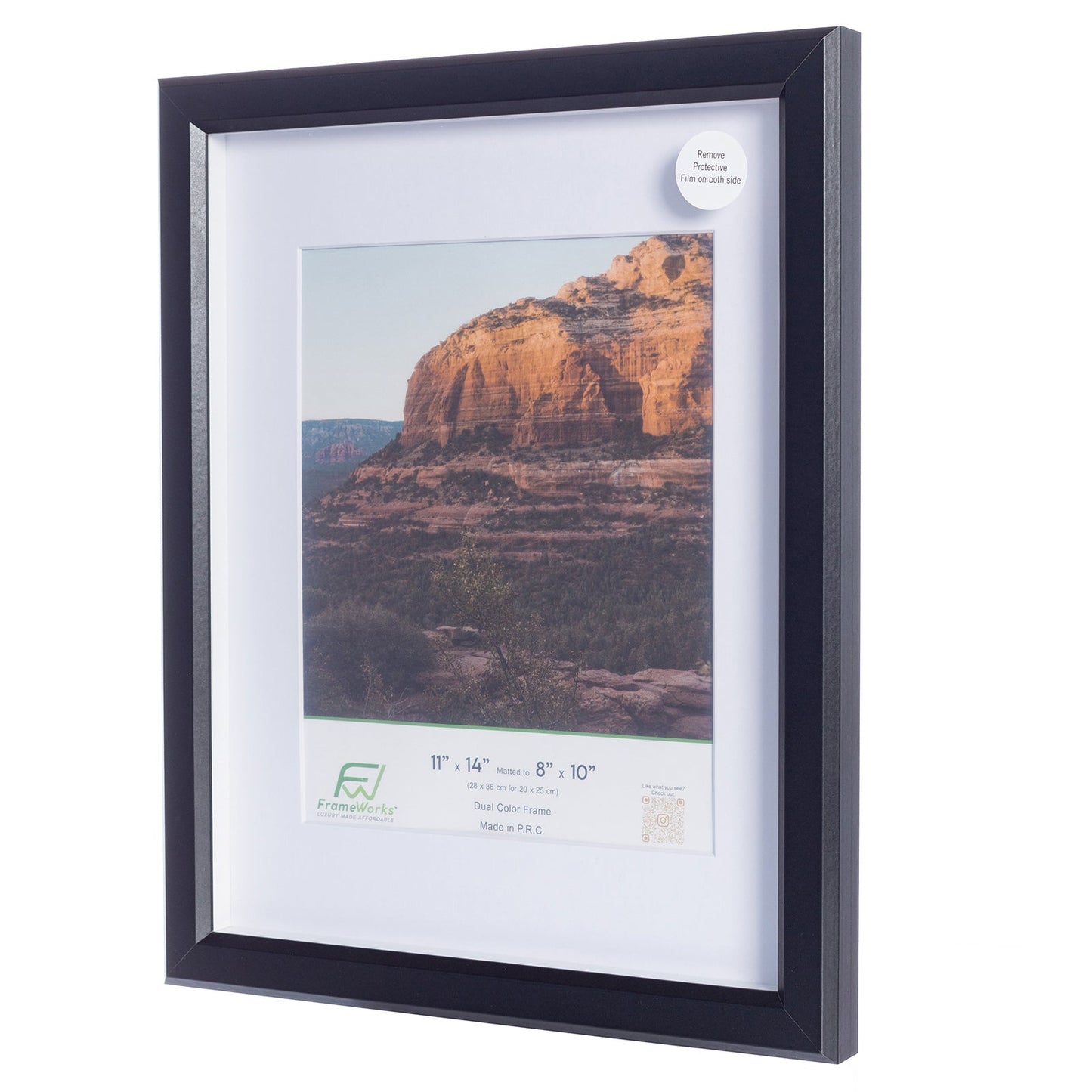 11" x 14" Black MDF Wood Multi-Pack Gunnabo Picture Frames, 8" x 10" Matted