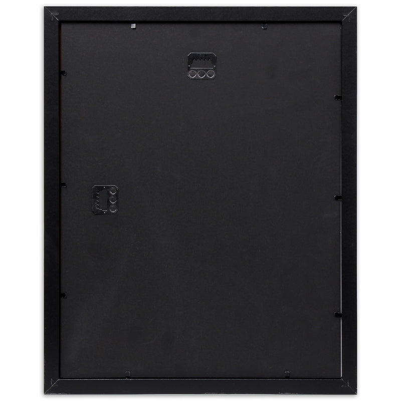 11" x 14” Classic Black MDF Wood Picture Frame with Tempered Glass, 8" x 10" Matted