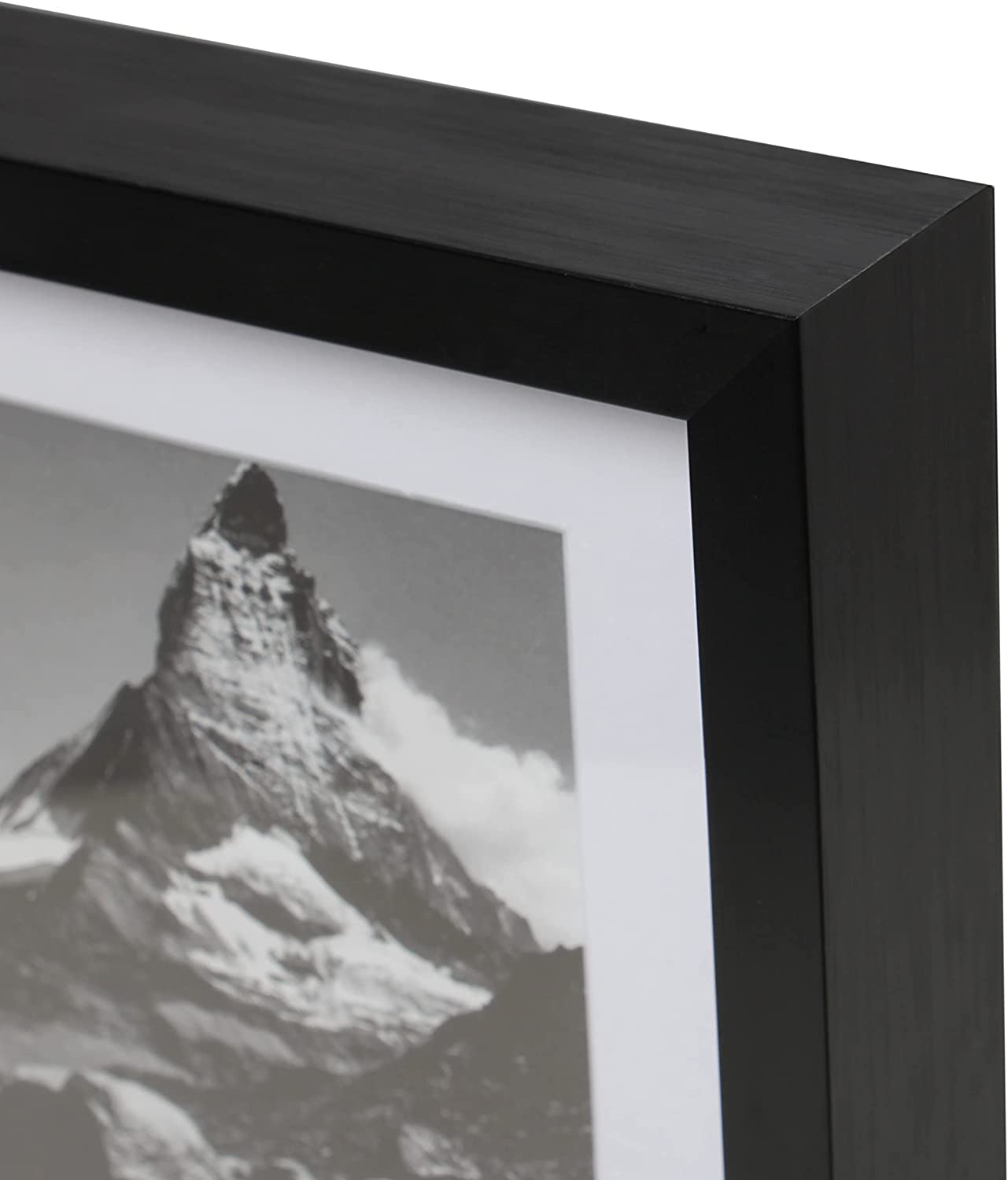 11" x 14" Deluxe Black Aluminum Contemporary Picture Frame, 8" x 10" Matted