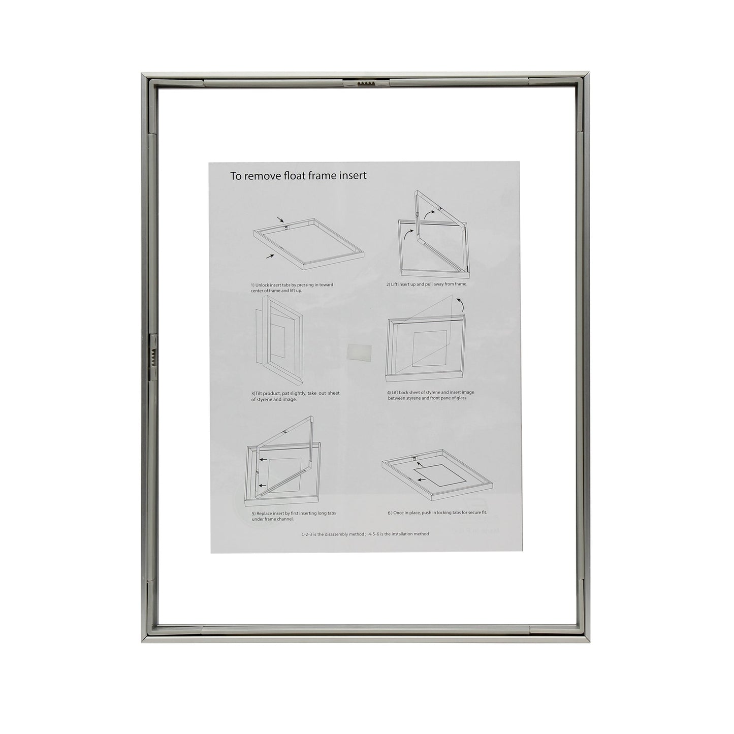 11" x 14" Deluxe Silver Aluminum Contemporary Floating Picture Frame with Tempered Glass
