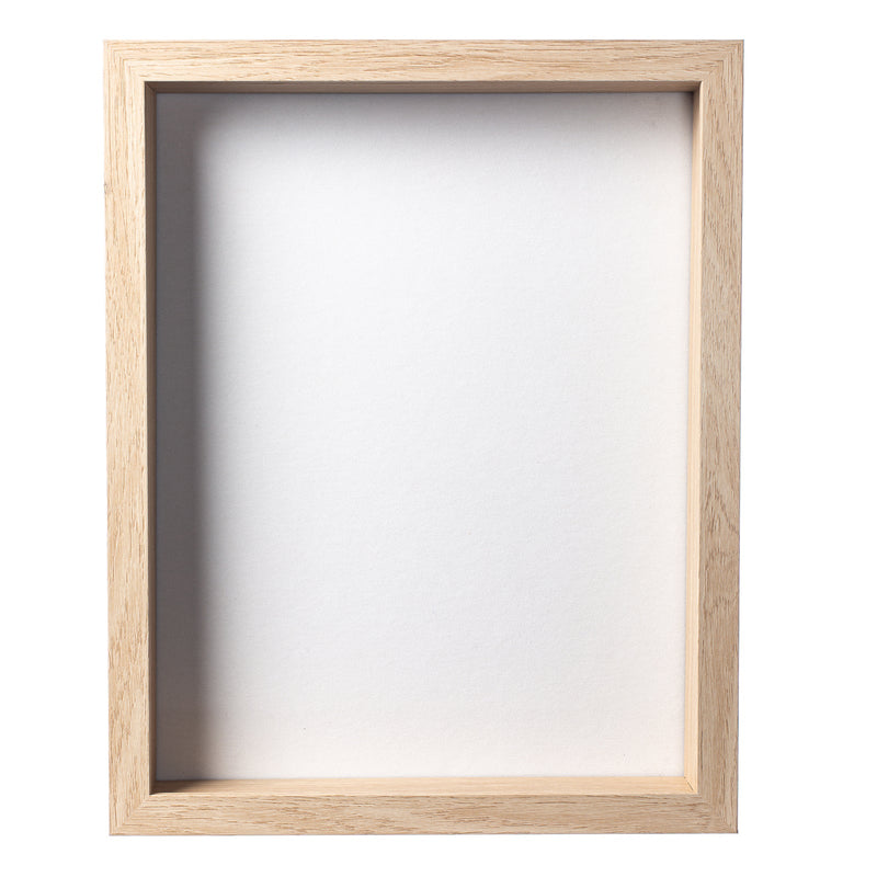 11" x 14” Natural Oak MDF Wood Shadow Box Frame