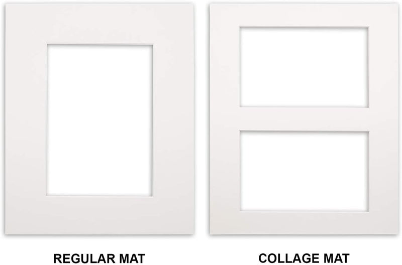 11" x 14" White Solid Pine Wood Picture Frames with Tempered Glass, 8" x 10" Matted
