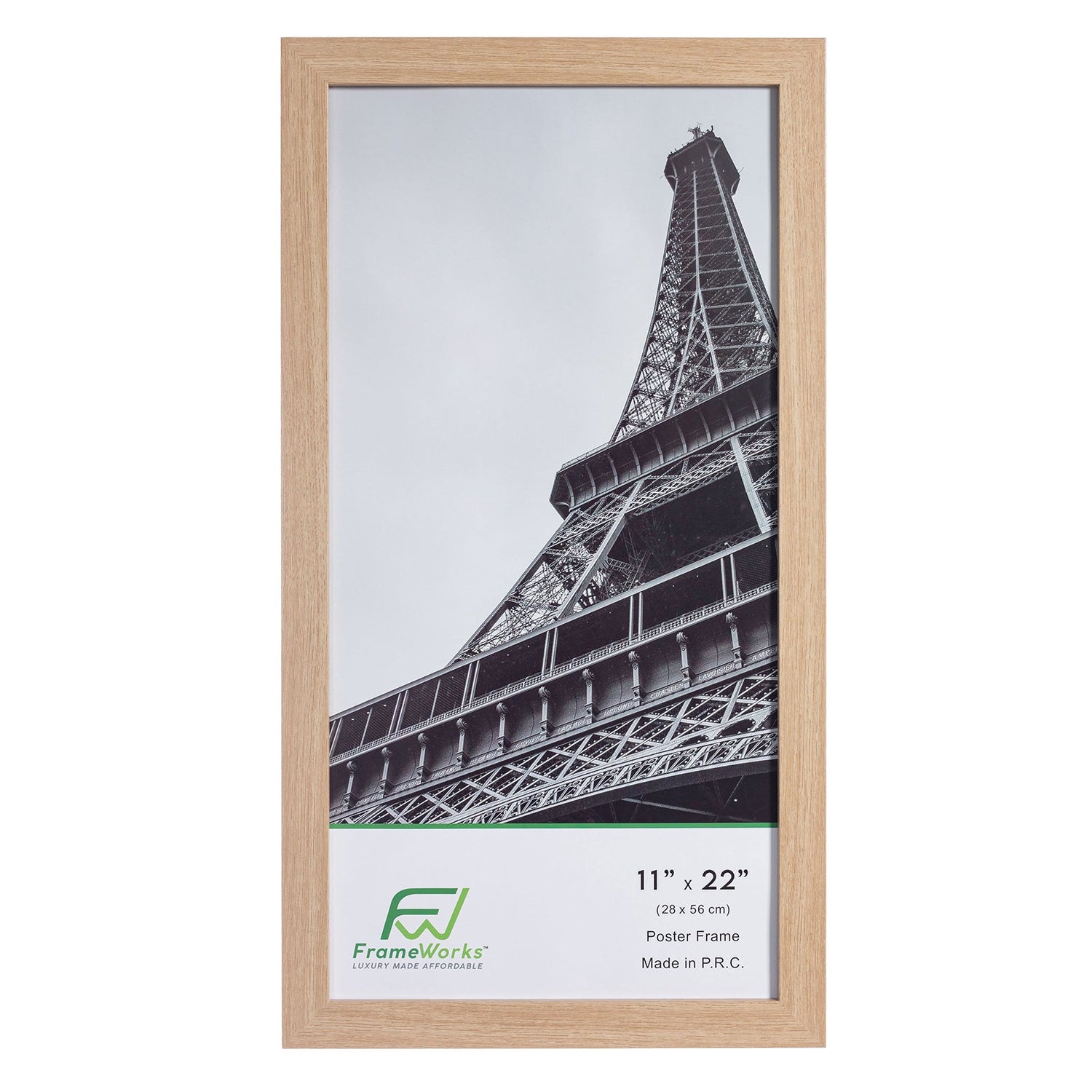 11" x 22" Natural Oak Wood 2-Pack Back-Loading Newspaper Poster Frames