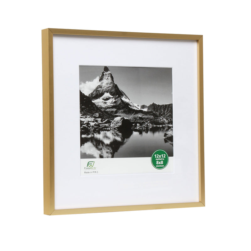 12 x 12 Deluxe Silver Aluminum Contemporary Picture Frame, 8 x