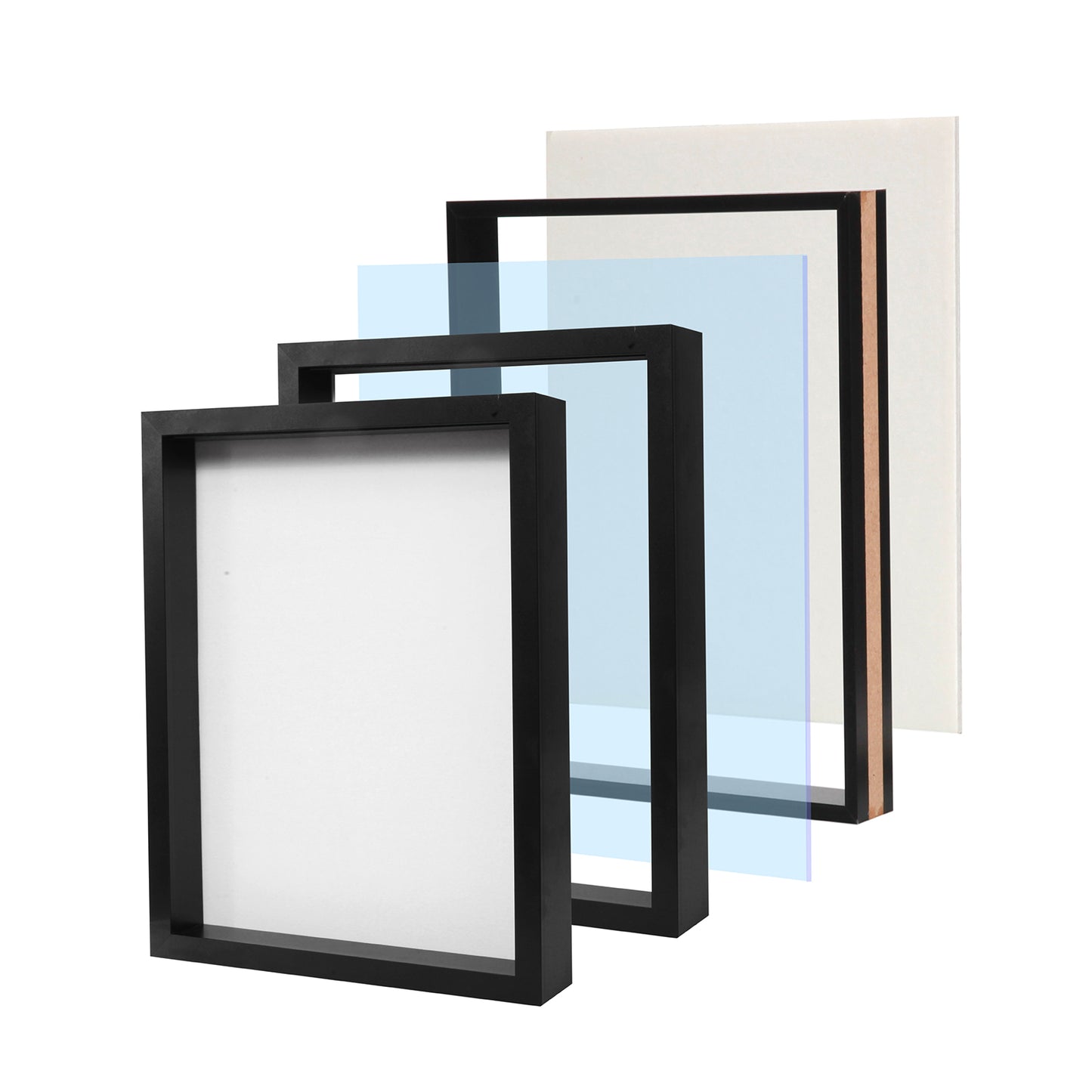 12" x 16” Black MDF Wood Shadow Box Frame