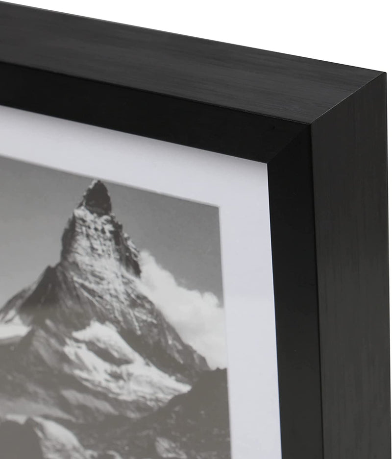 12" x 16" Deluxe Black Aluminum Contemporary Picture Frame, 8" x 12" Matted