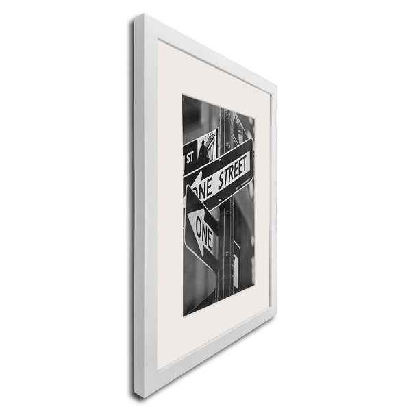 12" x 16" White Solid Pine Wood Picture Frame with Tempered Glass, 8" x 12" Matted
