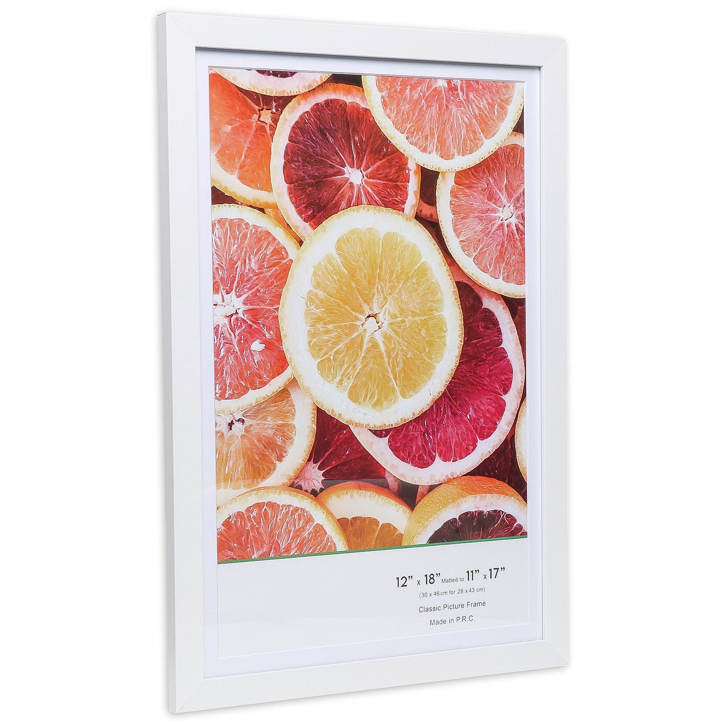 12" x 18” Classic White MDF Wood Picture Frame with Tempered Glass, 11" x 17" Matted