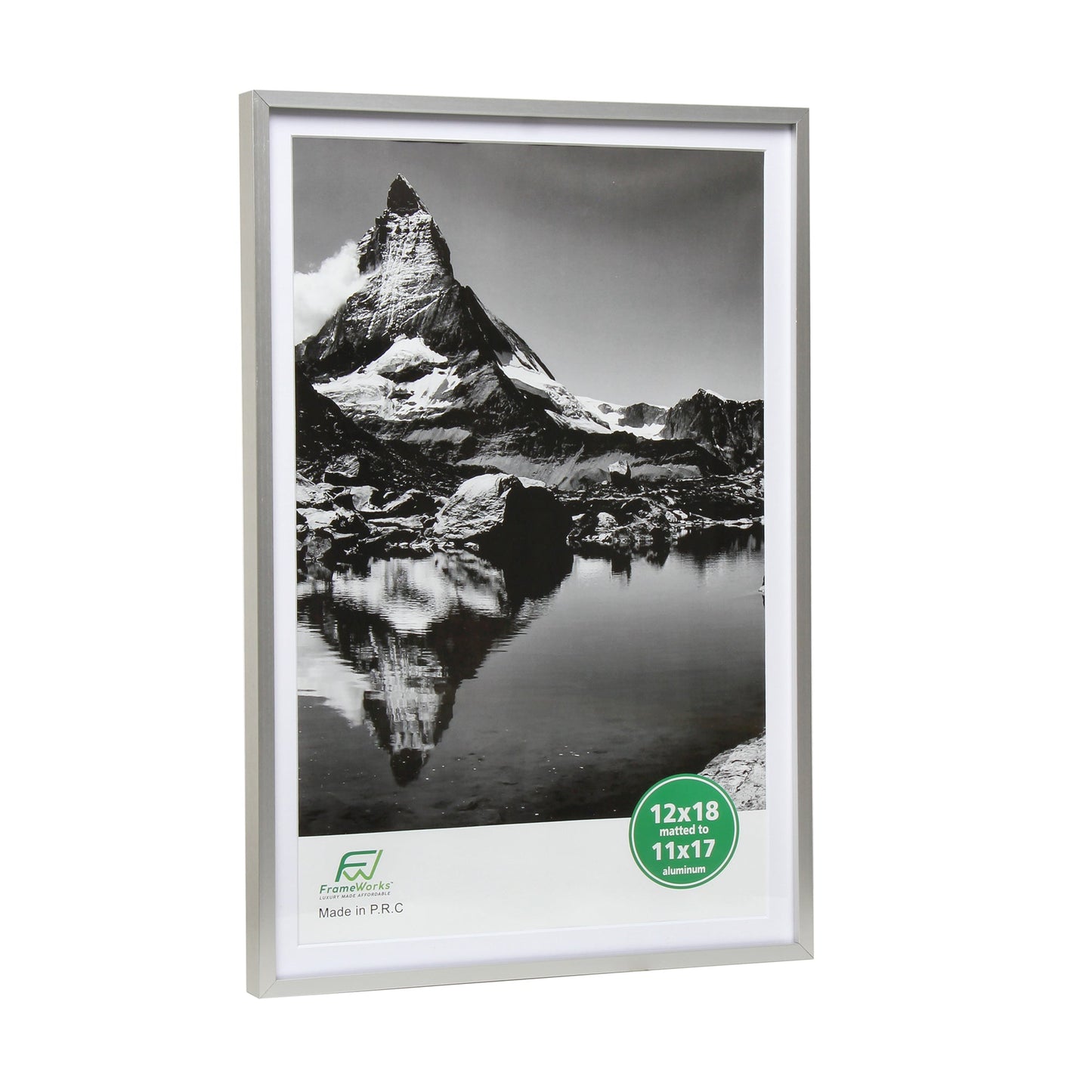 12" x 18" Deluxe Silver Aluminum Contemporary Picture Frame, 11" x 17" Matted