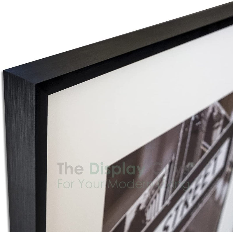 12" x 18" Satin Black Aluminum Picture Frame with Tempered Glass, 11" x 17" Matted