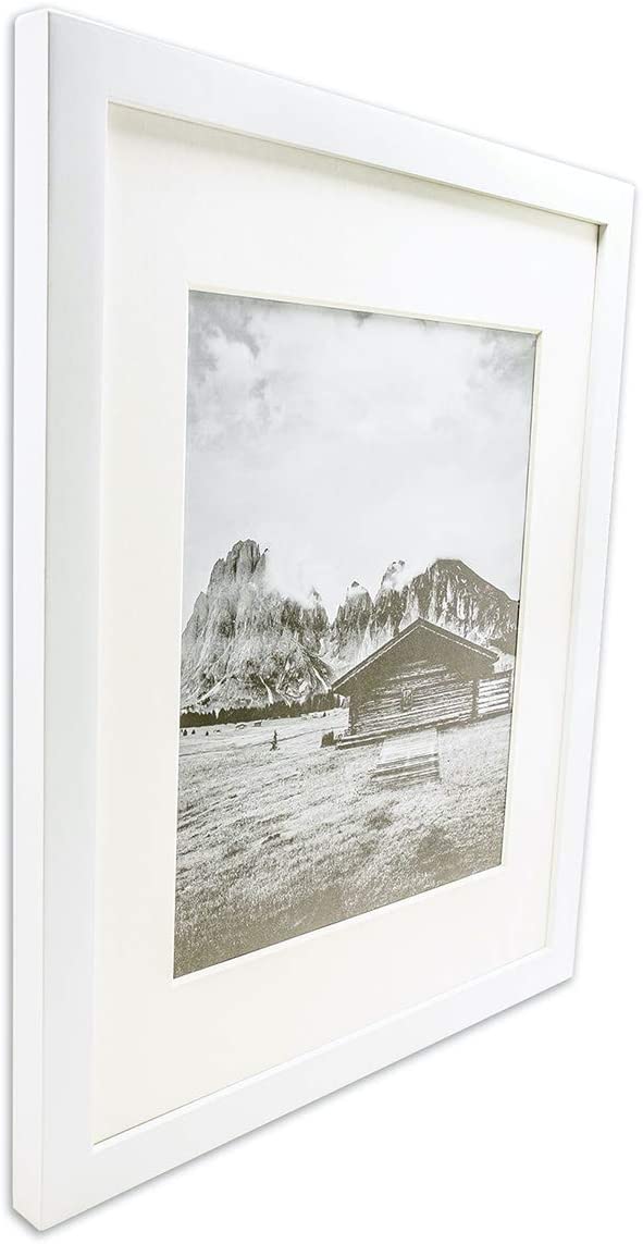 12" x 18" White Pine Wood 4 Pack Picture Frames, 11" x 17" Matted